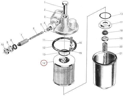 ৪৯৫এজি ডিজেল ইঞ্জিনের খুচরা যন্ত্রাংশ - তেল ফিল্টার কার্টিজ - J0810